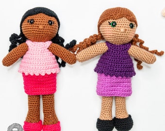 Advent Amy - Amigurumi Doll Pattern with Removeable Clothes, Crochet Doll Pattern, Easy Crochet Doll