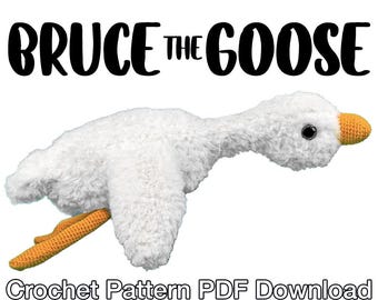 Bruce the Goose Crochet Pattern -  PDF Download: Amigurumi Goose, Crochet Goose Pattern, Cuddle Goose, Goose Plush Pattern,