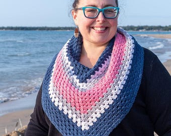 Easy Crochet Triangle Shawl Pattern: Crochet Pattern PDF Instant Download - South Hampton Shawl, Easy Crochet Shawl, Shawl Crochet Pattern
