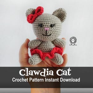 Clawdia Cat Crochet Pattern - PDF Instant Download: Amigurumi Cat, Easy Crochet Pattern, Crochet Cat Pattern, Gift for Cat Lovers,Cat Stuffy