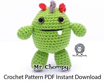 Crochet Monster Pattern - Mister Chompy - Crochet Pattern PDF Instant Download, Amigurumi Monster Pattern, Easy Crochet Monster Pattern