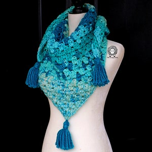 Once in a Blue Moon Crochet Triangle Scarf Instant PDF Download image 3