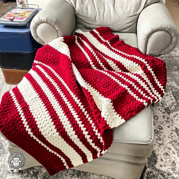 Simple Crochet Throw Blanket Pattern: Holiday Snuggles Throw Blanket PDF Instant Download - Easy Crochet Blanket, Beginner Crochet Pattern