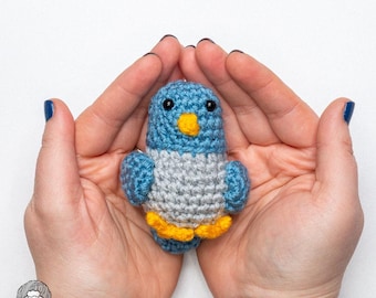 Schema per realizzare all'uncinetto Percy il piccione / Amigurumi facile con uccellino in PDF / Schema per realizzare un uccellino all'uncinetto con download immediato