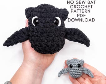 Mönster för virkad fladdermus utan symönster: Halloween Amigurumi (PDF-nedladdning)