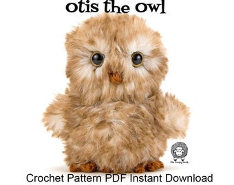 Schema per gufo all'uncinetto - Otis il gufo - Schema all'uncinetto in PDF, download immediato, gufo amigurumi, gufo realistico all'uncinetto,