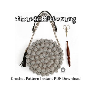 The Bobblelicious Bag Crochet Pattern Instant PDF Download Crochet Bag, Crochet Purse, Bobble Bag, Handbag, Stylish Handbag image 1