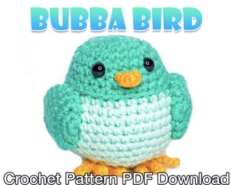 Bubba Bird - Amigurumi Bird Crochet Pattern: PDF Instant Download - Crochet Bird Pattern, Amigurumi Birds, Easy Crochet, Chubby Crochet Bird