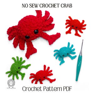 No Sew Crochet Crab Pattern PDF, Easy Amigurumi Crab, Beginner Crochet Pattern, Plush Crab Pattern, Ocean Crochet Toy