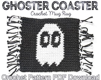 Patrón de posavasos fantasma de crochet: diseño de tapiz de Halloween (patrón en PDF)