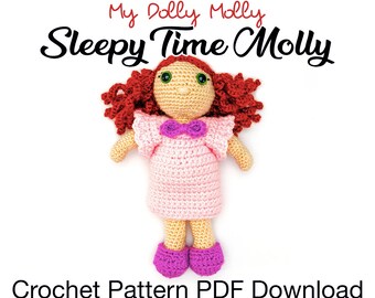 Sleepy Time Molly - My Dolly Molly Crochet Doll Outfit Pattern PDF Instant Download