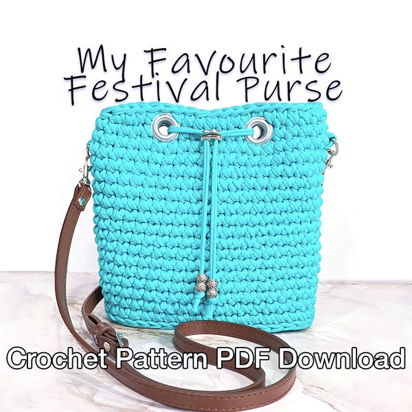 My Favourite Festival Purse Crochet Pattern: PDF Instant Download - Easy Crochet Purse Pattern, Crochet Bag Pattern, Crochet Crossbody Bag