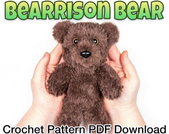 Ours en peluche au crochet - Bearrison Bear - Modèle au crochet PDF Téléchargement instantané, ours amigurumi, modèle d'ours au crochet, modèle d'ours au crochet facile