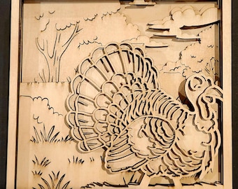 Turkey Laser Cut Art Kit – DIY Wooden Fall & Thanksgiving Craft