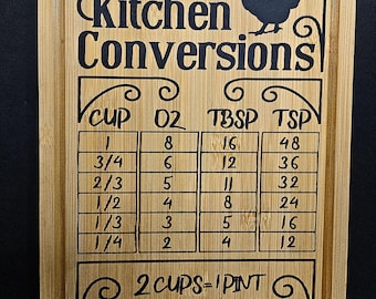 Decorative Bamboo Cutting Board with Measurement Guide - Kitchen Tool for Precise Food Prep