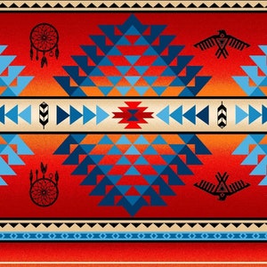 New! &quot;Tucson&quot; Southwest, Native Fabric! 100% Cotton. 1/4, 1/2, or 1 yd x 44&quot;Orange/Terracotta Gorgeous! Elizabeths Studio! Fast Ship!