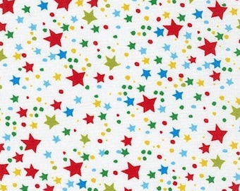 Neu! Der Grinch Stola Weihnachten, Sterne, Mischgewebe! 100% Baumwolle. 1/4, 1/2 oder 1 m x 112 cm! Wh / Multi•Robert Kaufman•Kunde Fav!Schnelle Lieferung