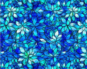 QT Fabricsのモザイク花柄ステンドグラス生地（100%コットン）5種類