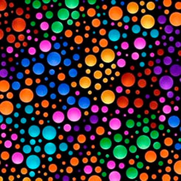 New! "Carnivale" Dots•Mardi-Gras Colored Dots Fabric! 100% Cotton. 1/4, 1/2, or 1 yd x 44"! Striking Colors! More Coming! Ships Monday!