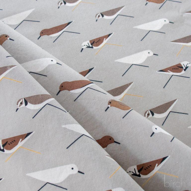 New! Charley Harper "Coastal Vol 2" Sanderlings, Bird, Birds, Beach Fabric! 100 % Organic Cotton•1/4, 1/2, or 1 yd x 45"• Ships October!