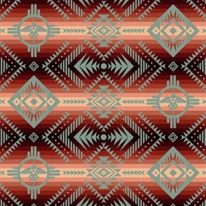 New! Tucson &quot;Thunderbird&quot; Southwest, Native Fabric! 100% Cotton. 1/4, 1/2, or 1 yd x 44&quot;! Cust Favorite•Maroon•Lots in Stock•Fast Ship!