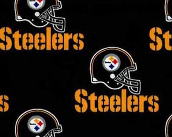 新登場！NFLチーム、フットボール、ピッツバーグ・スティーラーズの生地！綿100%。1/4、1/2、または1ヤード×60インチ！ライセンス生地！お客様に好評！ブラック/ゴールド・迅速発送！