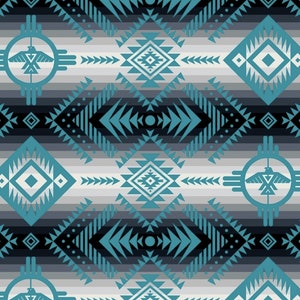 ¡Nuevo! Tela nativa del suroeste "Thunderbird" de Tucson. 100 % algodón. 1/4, 1/2 o 1 yarda x 44". ¡Muy bonita! Azul verdoso. ¡Favorita de los clientes! ¡Envío rápido!