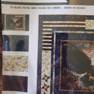 New! "1776" 250th Anniversary•Stars Around Fabric Quilt Kit! Eagles,Stars, Flags Wall Quilt Kit! 100% Cott•55"x48"-QT Fabrics!FREE Ship,June image 4