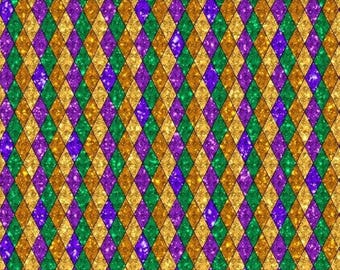 ¡Nuevo! Tela con trenzas de Mardi Gras y diamantes. 100 % algodón. Telas de 1/4, 1/2, 1 yarda x 44 pulgadas. ¡Favorito de varios clientes! ¡Envío rápido!