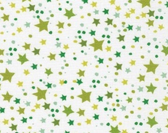 Neu! Der Grinch hat Weihnachten gestohlen, Sterne, Mischgewebe! 100 % Baumwolle. 1/4, 1/2 oder 1 Yard x 44 Zoll! Limette/Weiß • Von Robert Kaufman! *Lieferung in Kürze!