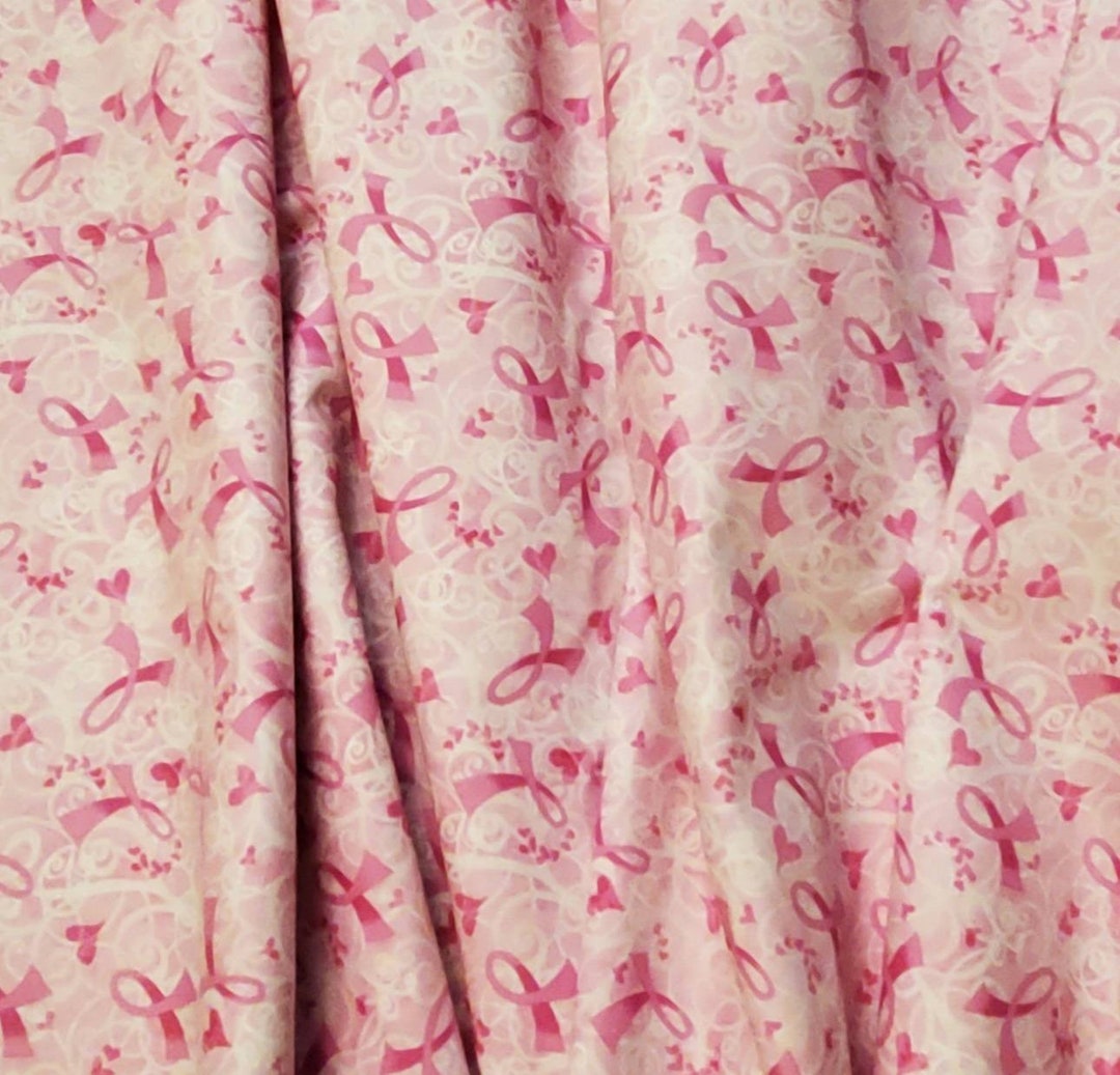 Pink Ribbon, Breast Cancer Awareness Fabric! 100% Cotton. 27.9