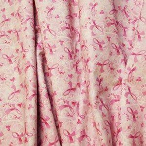 Pink Ribbon, Breast Cancer Awareness Fabric! 100% Cotton.  1/4, 1/2, or 1 yd x 44&quot;! By Timeless Treasures Fabrics. Fast, Same Day Shipping!