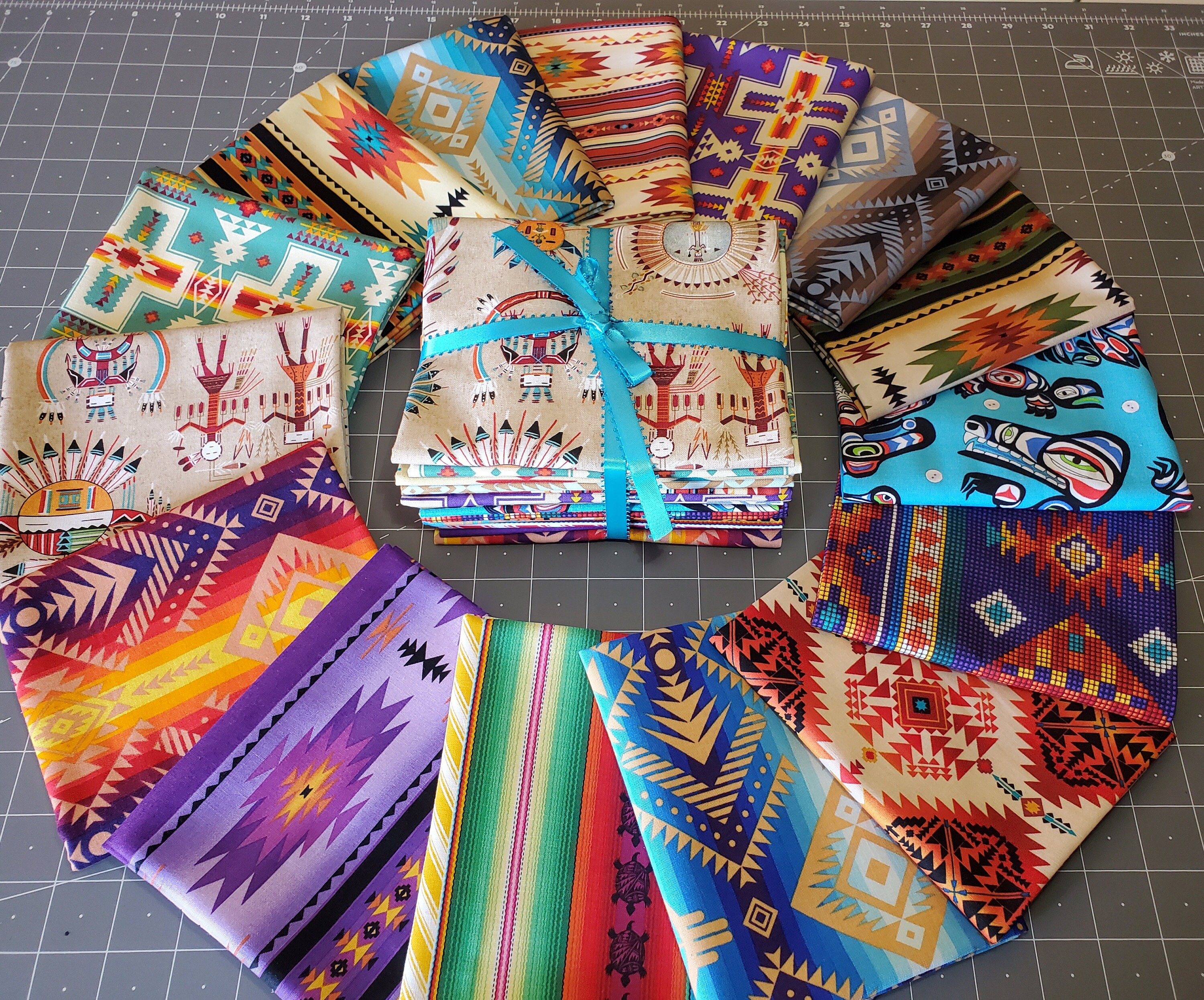 Tucson Southwest, Native Inspired 5-17 Pc Fat Quarter Fabric Bundles! 100%  Cotto