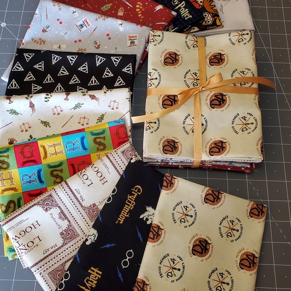 New Prints!! Harry Potter 11), Or 6) Pc Fat Quarter Fabric Bundle! 100% Cotton• 18" x 22" Camelot Fabric!Great Gift! Fast FREE Ship w 11 Pc!