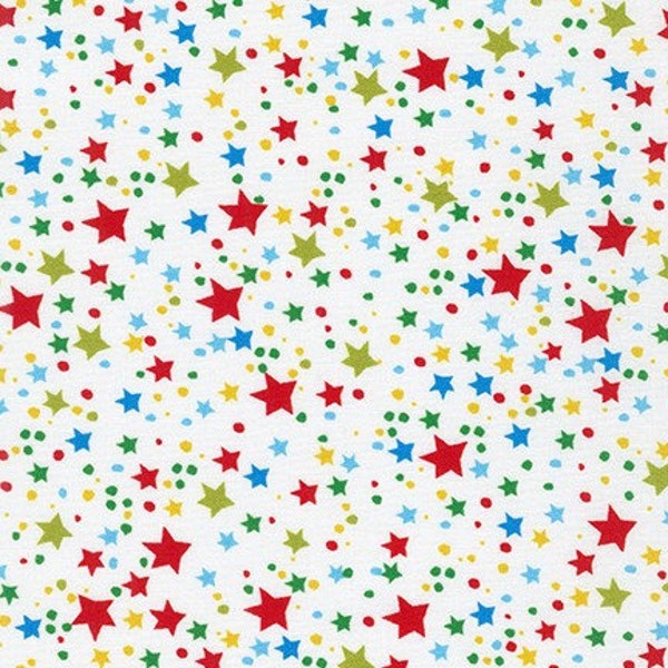 New! The Grinch Stole Christmas, Stars, Blender Fabric! 100% Cotton. 1/4, 1/2, or 1 yd x 44"! White/Multi•By Robert Kaufman! Same Day Ship!