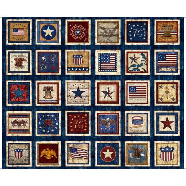New! "American Heritage" Americana Patches, Patriotic Flag Fabricl! 100% Cotton•1 yd x 44"! By QT Fabrics! Fast Ship!