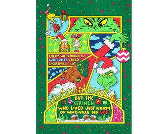 Abito Bimba Dr. Seuss Grinch &ndash; Senza Maniche, Gonna A Ruota, Lunghezza Al Ginocchio, Multicolor