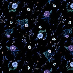 ¡Nuevo! Tela "Jardín de Lune Glow" con pequeñas flores y brillo. 100 % algodón. 1/4, 1/2 o 1 yarda x 44 pulgadas. • De Blank Quilting. • ¡Envío rápido!