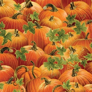 New! &quot;Harvest Festival&quot; Harvest Pumpkins, Pumpkin, Fall, Autumn Fabric! 100% Cotton! 1/4, 1/2, 1 yd x 44&quot;! Orange•Kanvas Studio! Fast Ship!