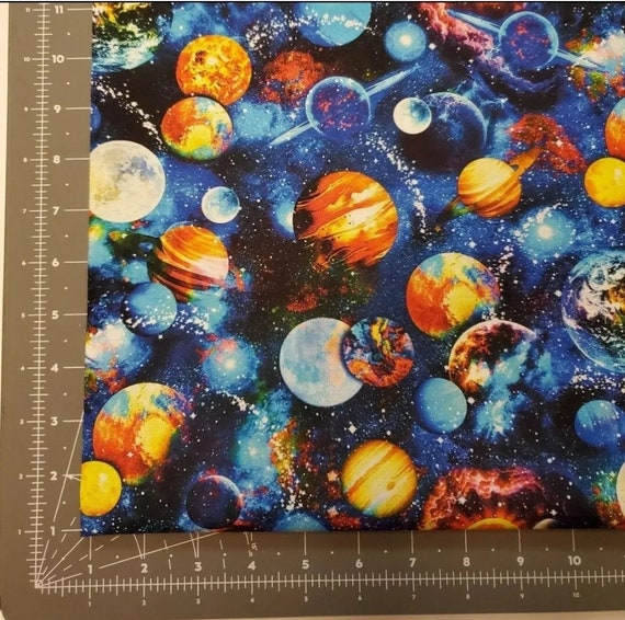 Galaxy, Planets, Outer Space Fabric 100% Cotton 1/4, 1/2, or 1 Yd
