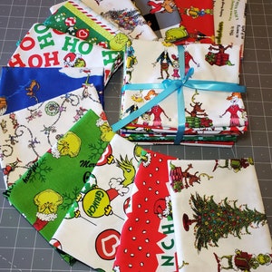 Dr Seuss How the Grinch Stole Christmas 18 PIECE BUNDLE Fat Quarters 18 x 22  in Cotton Fabric FQ-1888-18