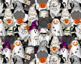 ¡Nuevo! Tela de gnomos momia "Gnomebody's Scared"! 100 % algodón. 1/4, 1/2 o 1 yarda x 45 pulgadas. ¡Tesoros atemporales! ¡Monísimos! ¡Envío rápido!