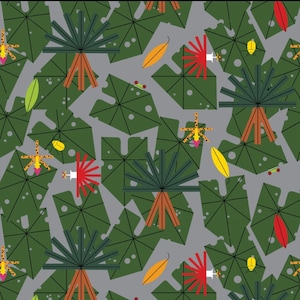 Neu! Charley Harper &quot;Monteverde Habitat&quot; Monteverde Laub und Friend Stoff 100% Bio. Baumwolle! 1/4, 1/2, oder 1 m x 111 cm!•Schneller Versand!