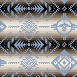 New! Tucson &quot;Thunderbird&quot; Southwest, Native Fabric! 100% Cotton. 1/4, 1/2, or 1yd x 44&quot;! So Pretty! Grey Background•Cust Fav! Fast Ship!