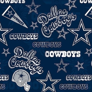 New! NFL Dallas Cowboys, Football Fabric! 100% Cotton. 1/4, 1/2, or 1 yd x 60&quot;• Blue Background Fabric Traditions•Licensed! Same Day Ship!
