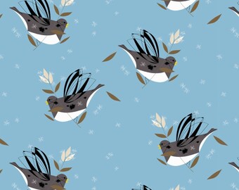 Nieuw! Charley Harper "Ford Times Birds Vol 2" Paardenbloem Vlucht Poplin stof! 1/4, 1/2 of 1 yard x 45" Biologisch katoen • Favoriet van de klant! Snelle verzending!