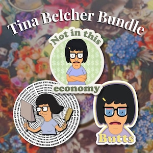 Tina Belcher Sticker Bundle | 3-Pack Funny Bob’s Burgers Stickers | Durable Vinyl | Bob’s Burgers Fan Art | Laptop & Journal Stickers