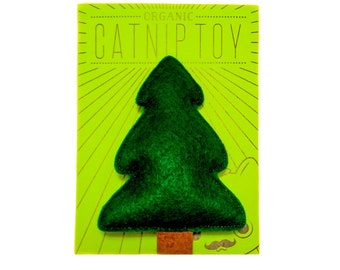 Pine Tree Cat Toy stuffed with Honeysuckle, Catnip or Valerian Root