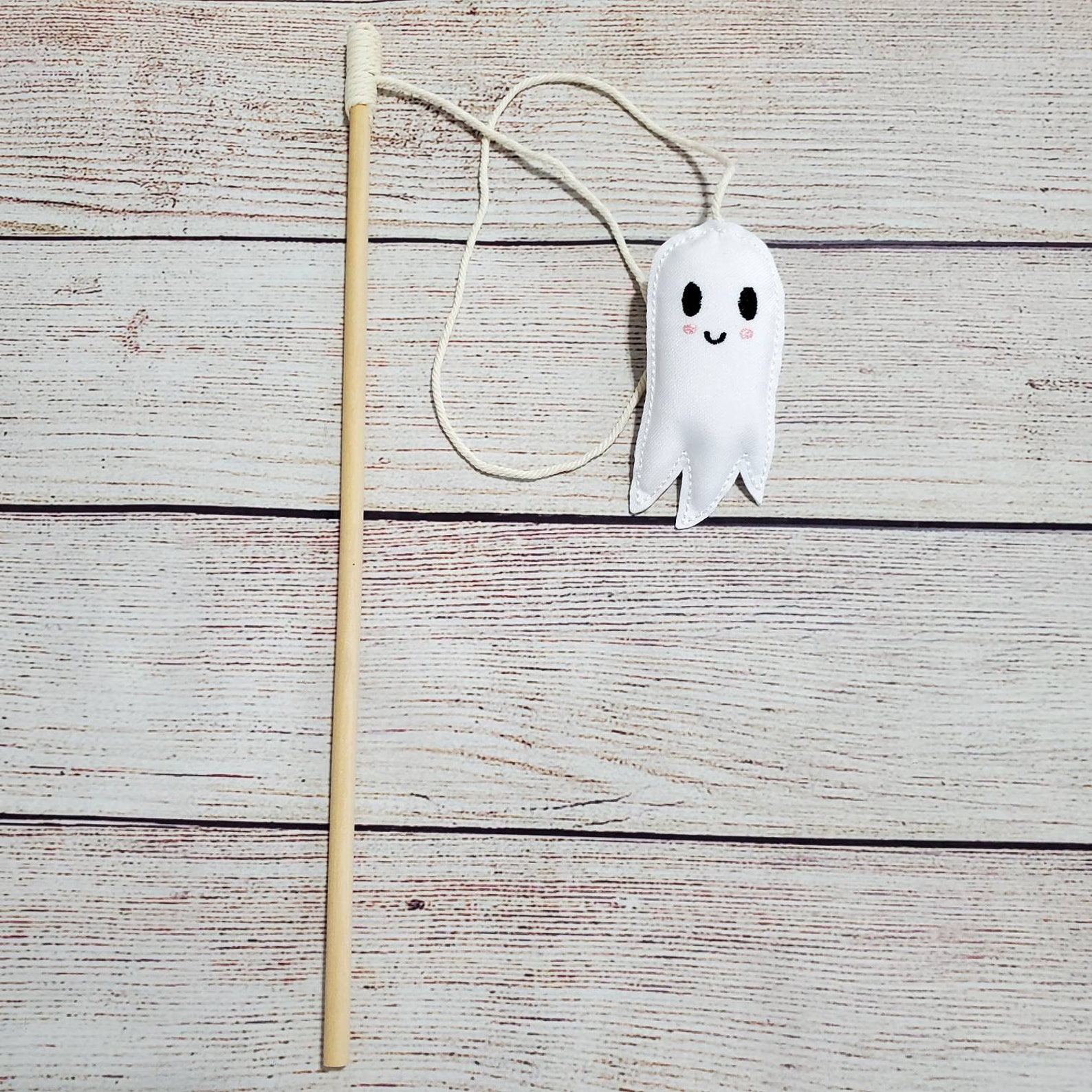 Teaser Wand Cat Toy Ghost Kawaii Ghost Cat Toy Interactive Etsy
