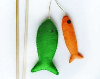 Fishing Rod Cat Toy Teaser Wand With Organic Catnip Kitten Toy